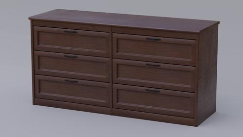 Dark Wood Dresser With Fully Modelled Drawers preview image